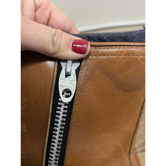 Vintage Sorel Pinto Leather/Rubber/Zipper/Wool Duck Boots Size 8 Rare - Picture 3 of 9